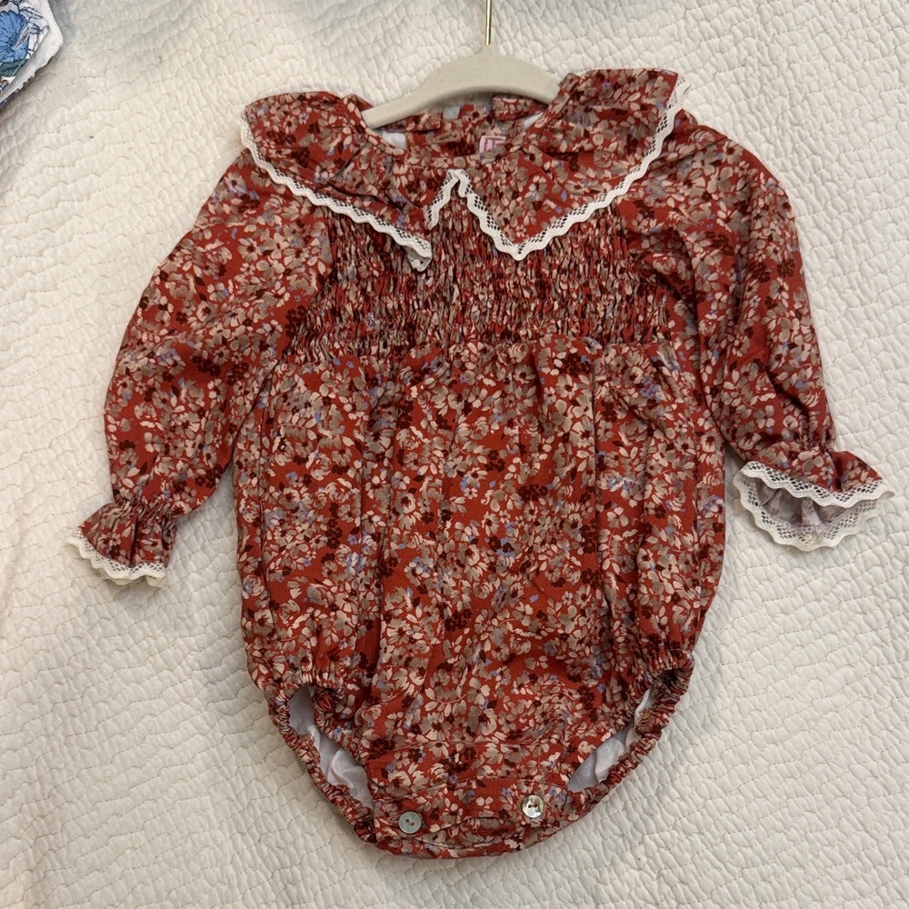 La Coqueta Floral Smocked Kids Bodysuit